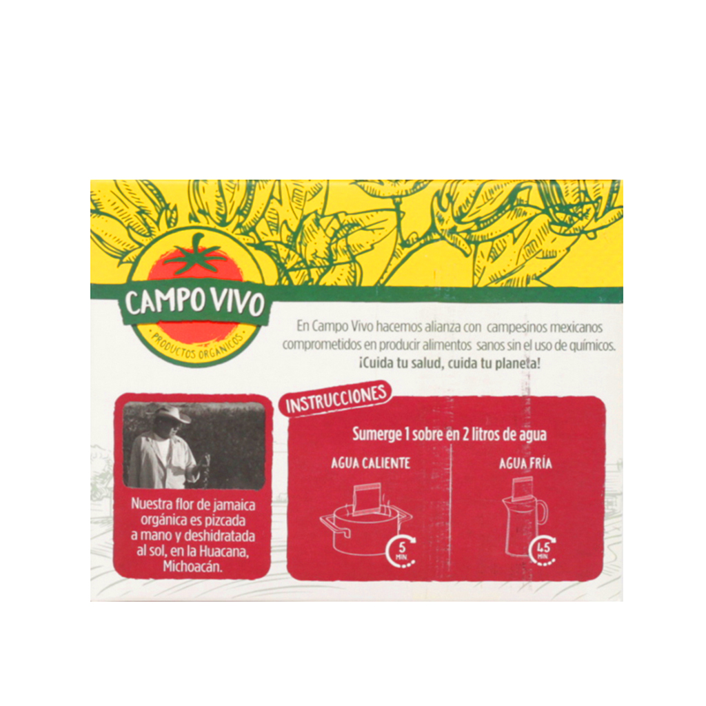 Jamaica Orgánica de Fácil Preparación  120 G Campo Vivo