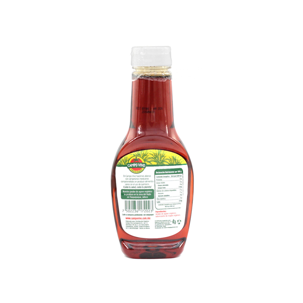 Jarabe de Agave Orgánico sabor Maple 345 G Campo Vivo