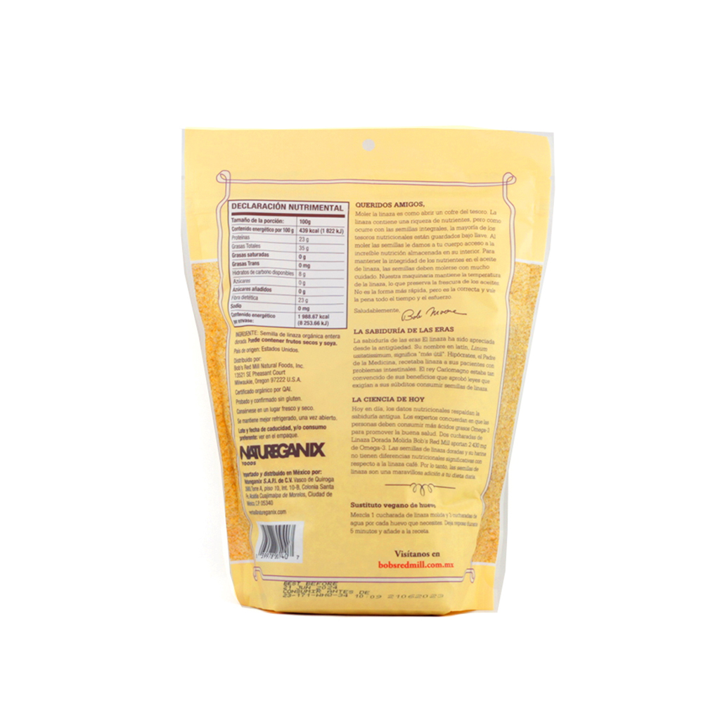 Linaza dorada molida orgánica 453 g Bob's Red Mill