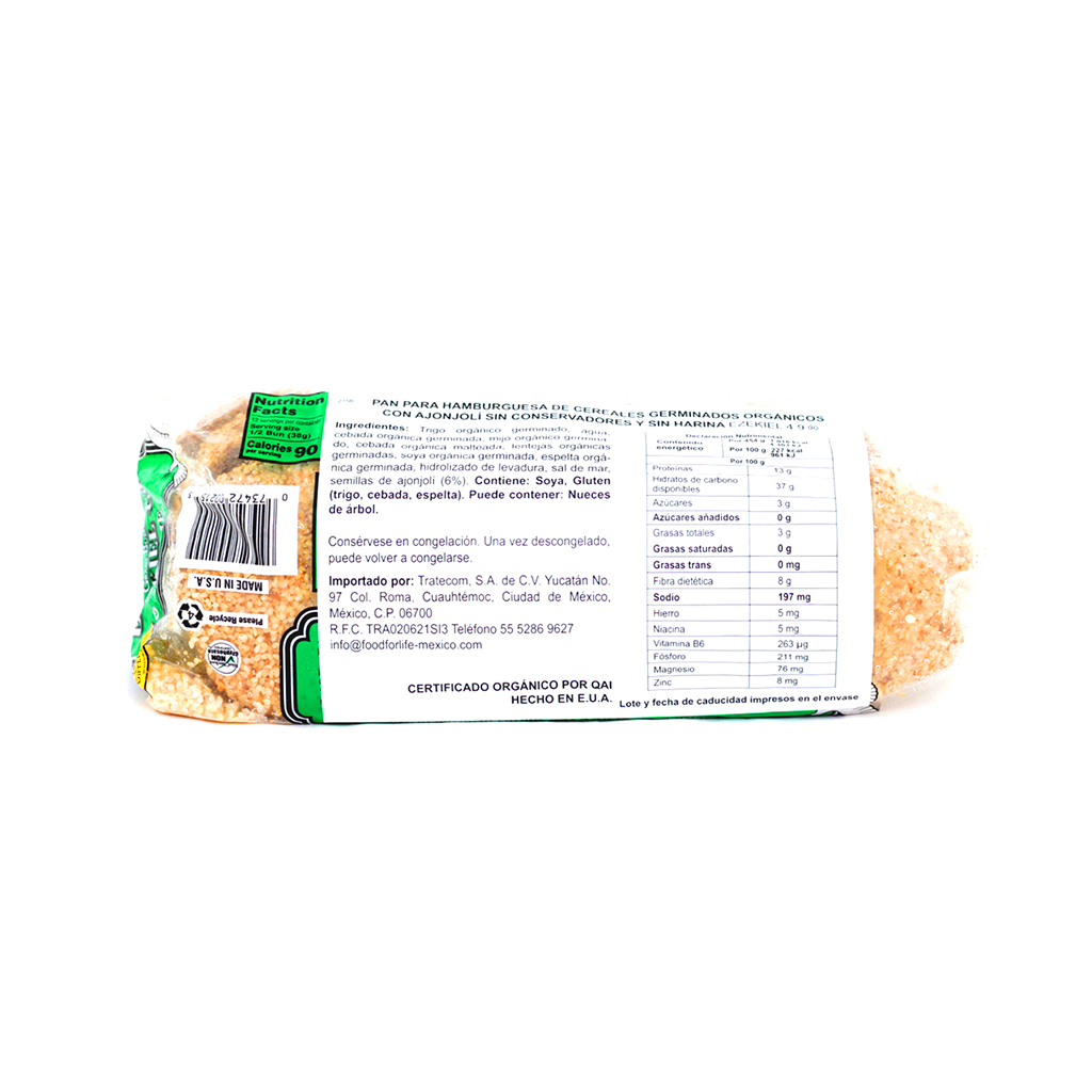 Pan para hamburguesa de cereales EZEKIEL