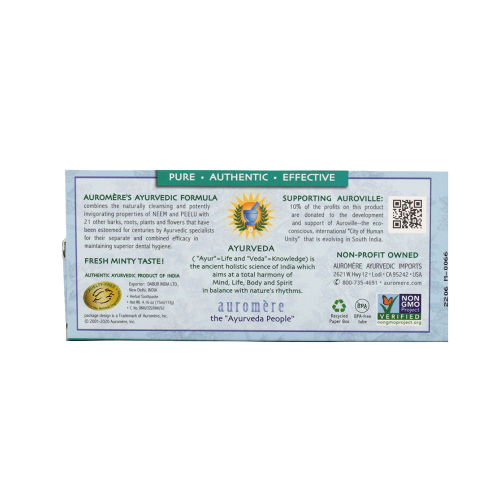 Pasta de dientes con 24 hierbas y neem menta fresca 117 g Auromere