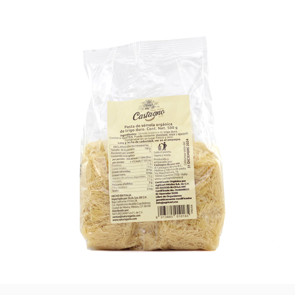 Pasta fideo de trigo duro 500 g Castagno