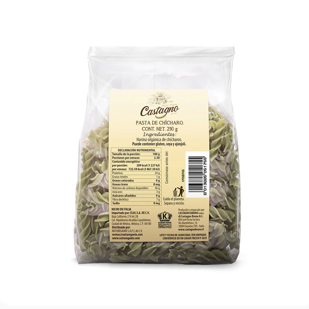 Pasta fusilli de chícharo 250 g Castagno