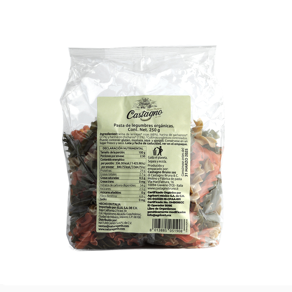 Pasta fusilli de legumbres 250 g Castagno