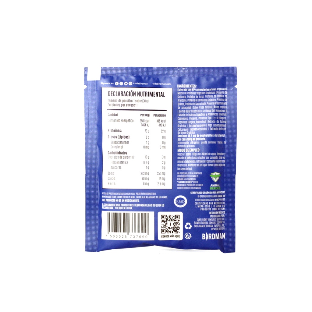 Proteina vegetal fresa sobre 22g Falcon Bridman