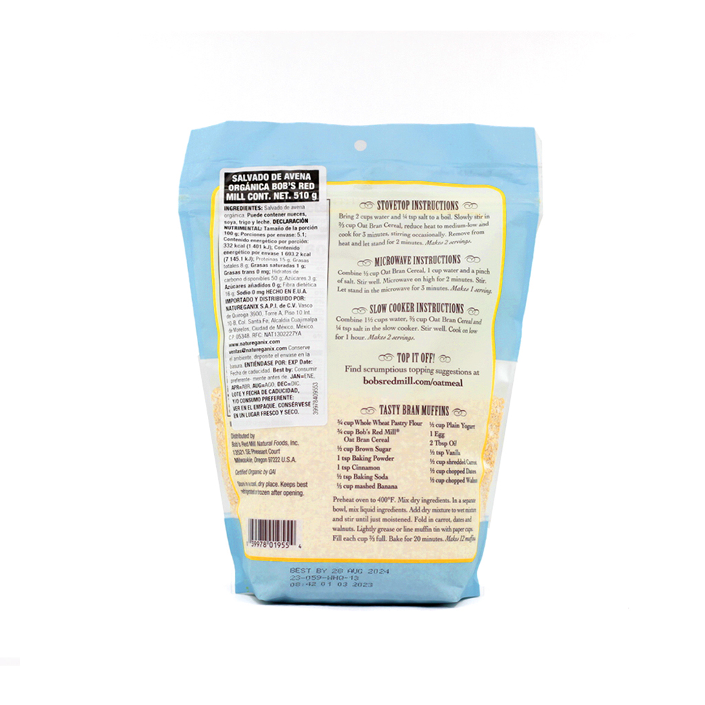 Salvado de avena orgánico 510 g Bob's Red Mill