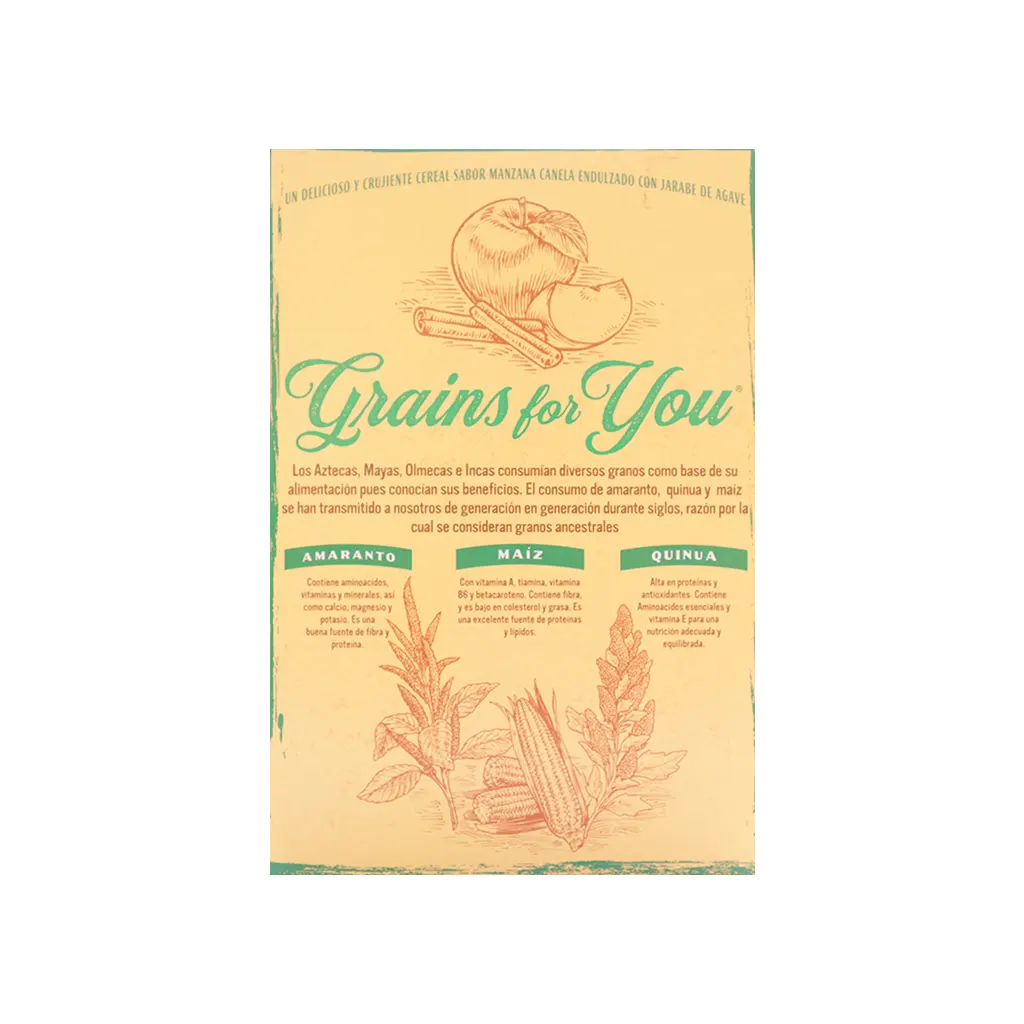Cereal de granos sabor manzana canela 325 g Vivente