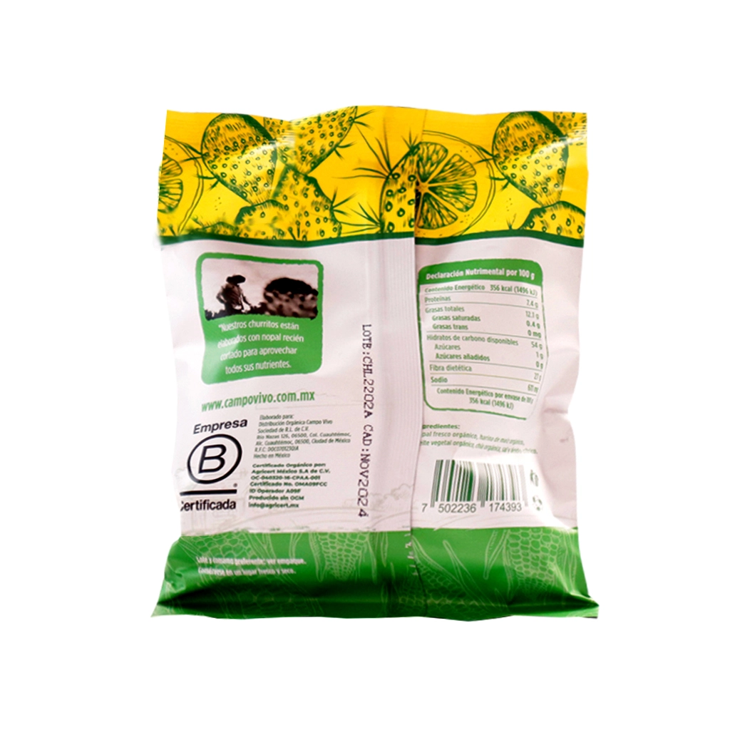Churritos de nopal sabor limón y sal 100 g Campo Vivo
