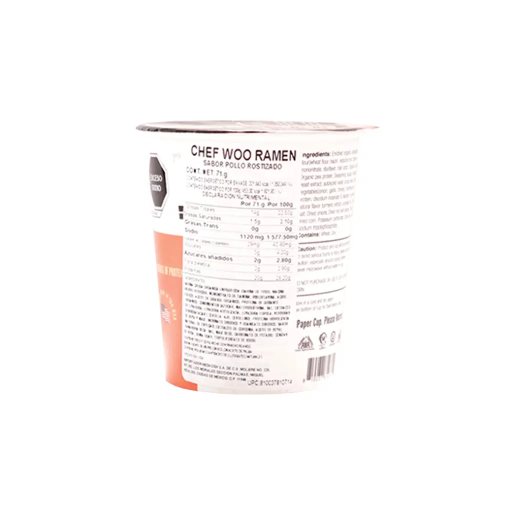 Ramen vegano sabor res 71 g Chef Woo