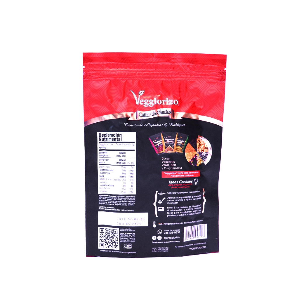 Chorizo rojo vegano 250 g Veggiorizo