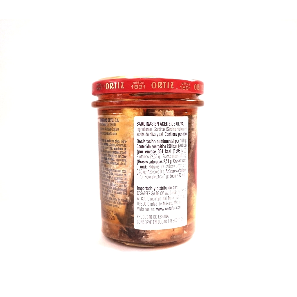 Sardina en aceite de oliva 190 g Ortiz