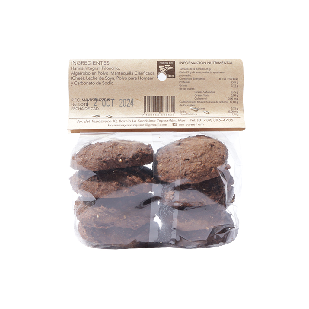 Galleta integral con algarrobo 120 g aprox. Om Sweet Om