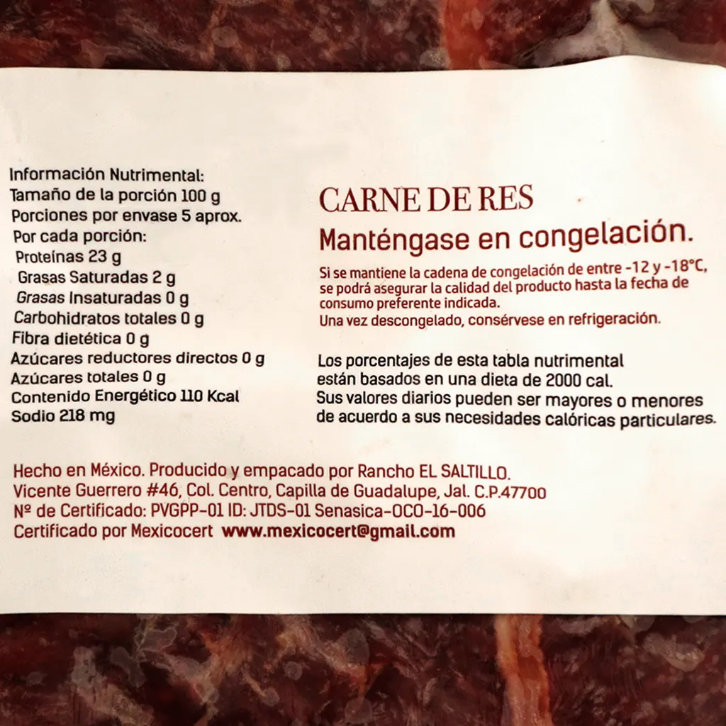 Arrachera premium de res 500 g Santa Pradera