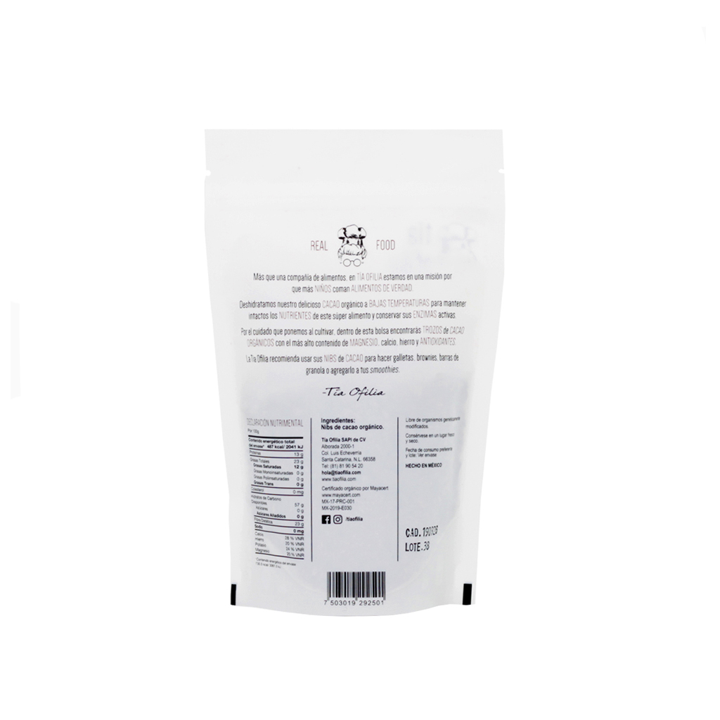 Nibs de cacao orgánico 150 g Tía Ofilia 