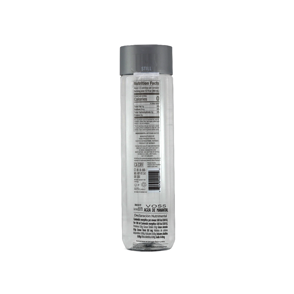 Agua natural de manantial 850 ml Voss