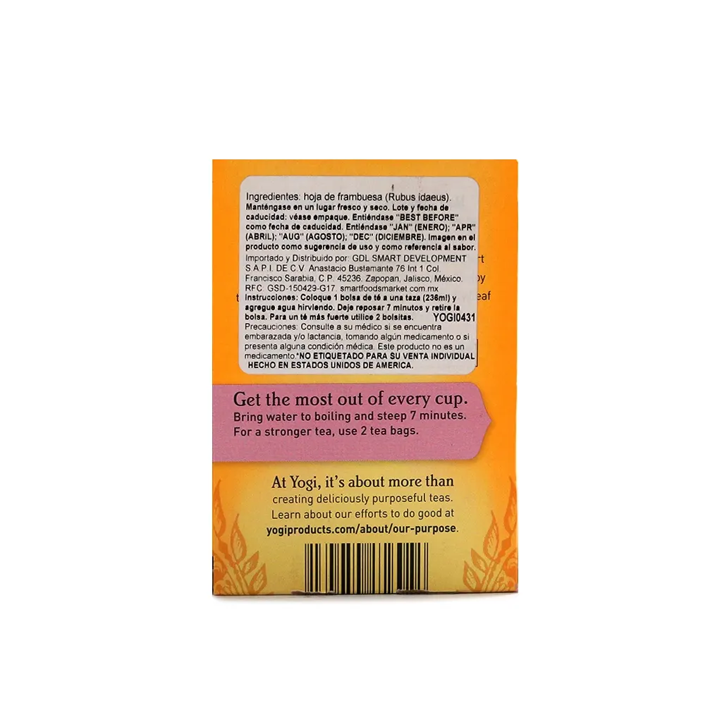 Infusión de hoja de frambuesa 29 g Yogi