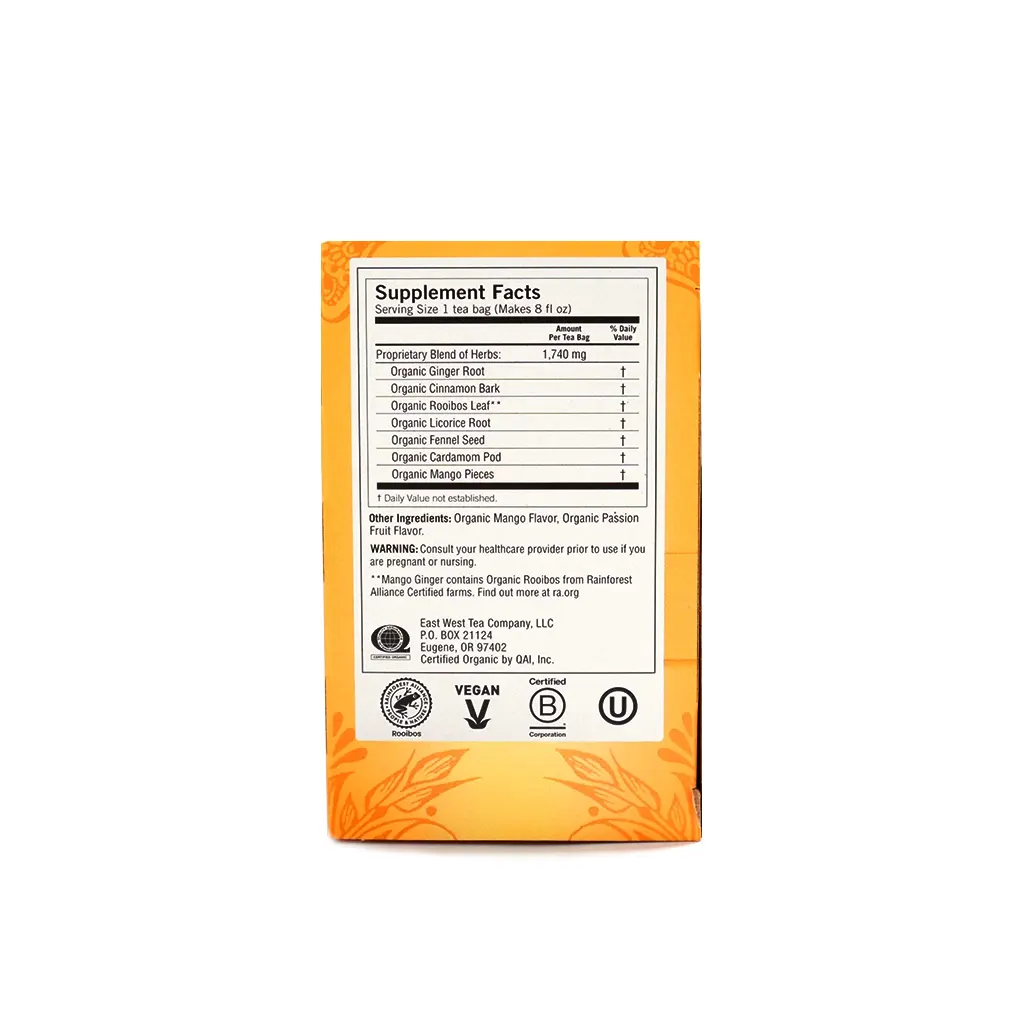 Té sabor mango con jengibre y canela 32 g Yogi