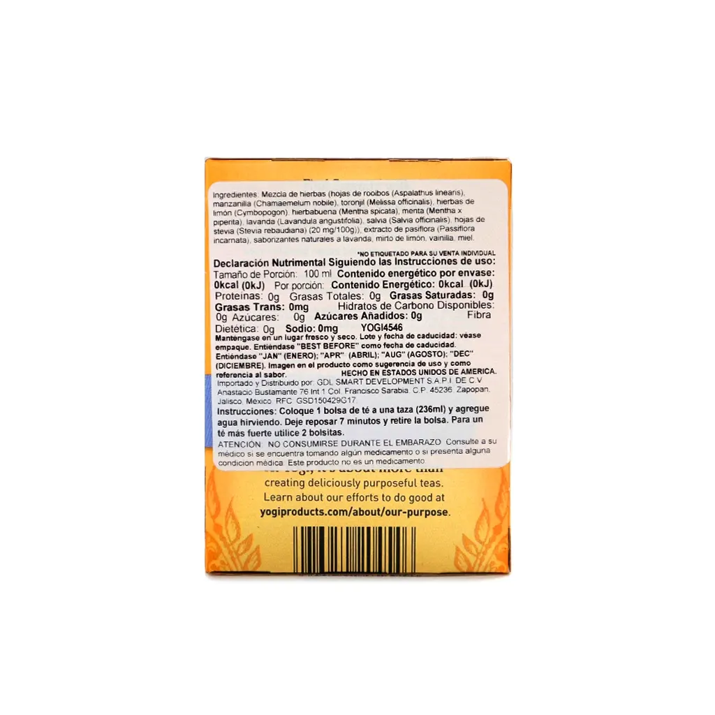 Té de lavanda con miel y mezcla de hierbas 29 g Yogi