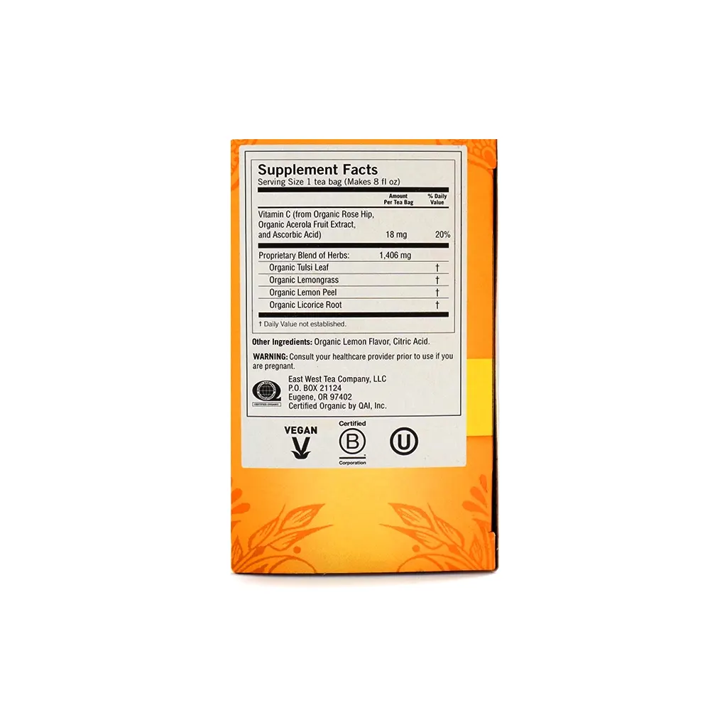 Infusión de hoja de tulsi, limón y mezcla de hierbas 32 g Yogi