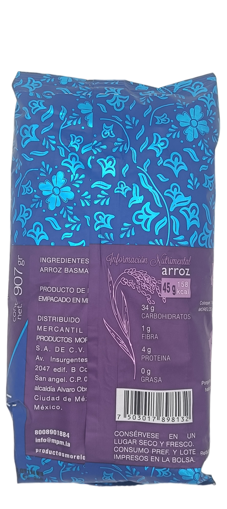 Arroz basmati premium 907 g Morelos