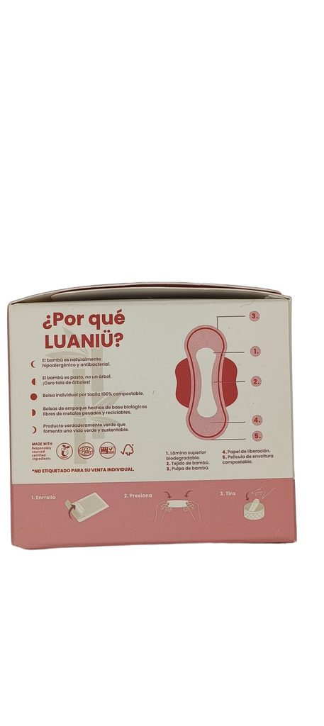Toallas femeninas pantiprotectores bio 25 piezas Luaniu
