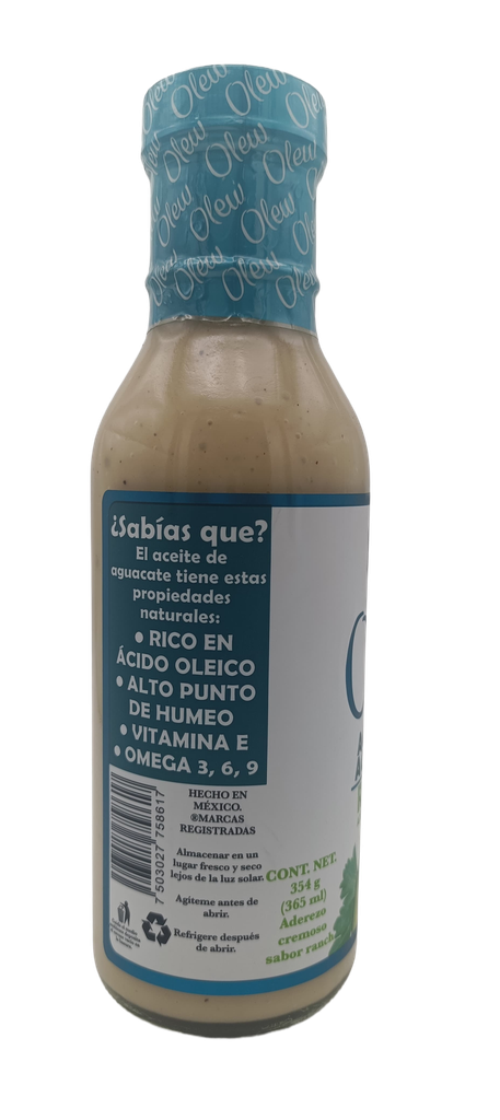 Aderezo ranch con aceite de aguacate 354 g Olew