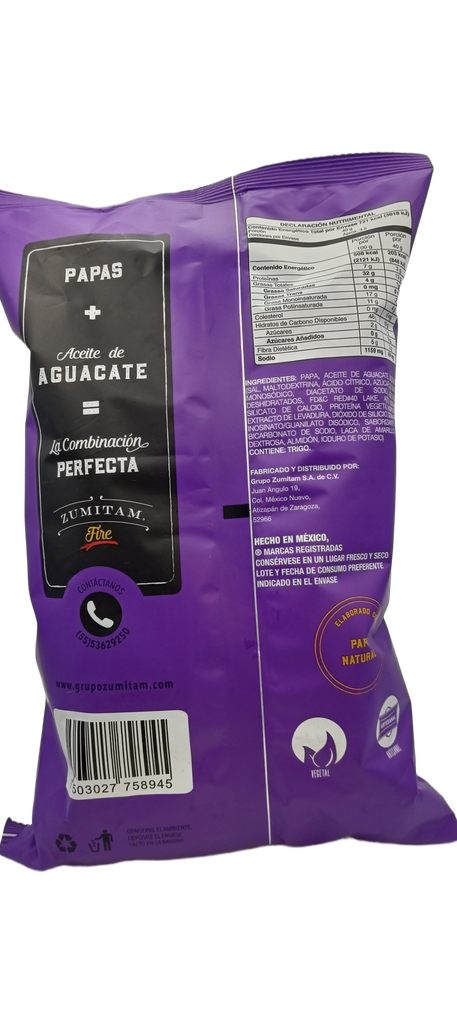 Papas fire con aceite de aguacate 142 g Zumitam