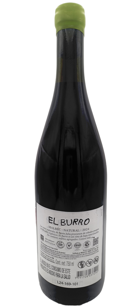 Vino tinto orgánico 750 ml El Burro Santa Julia