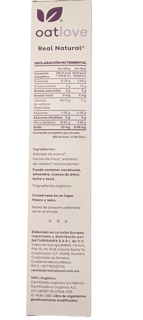 Cereal de avena y maíz 200 g Real Natural