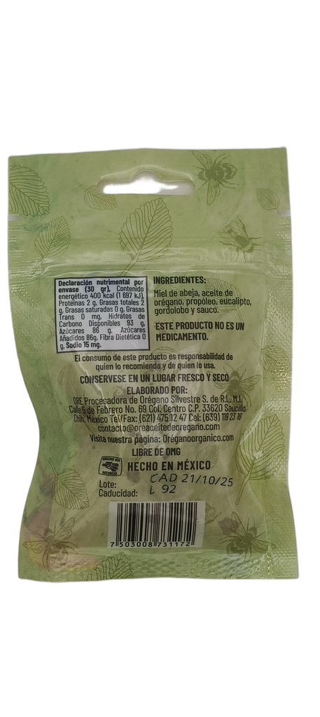 Perlitas de orégano y miel 30 g Ore