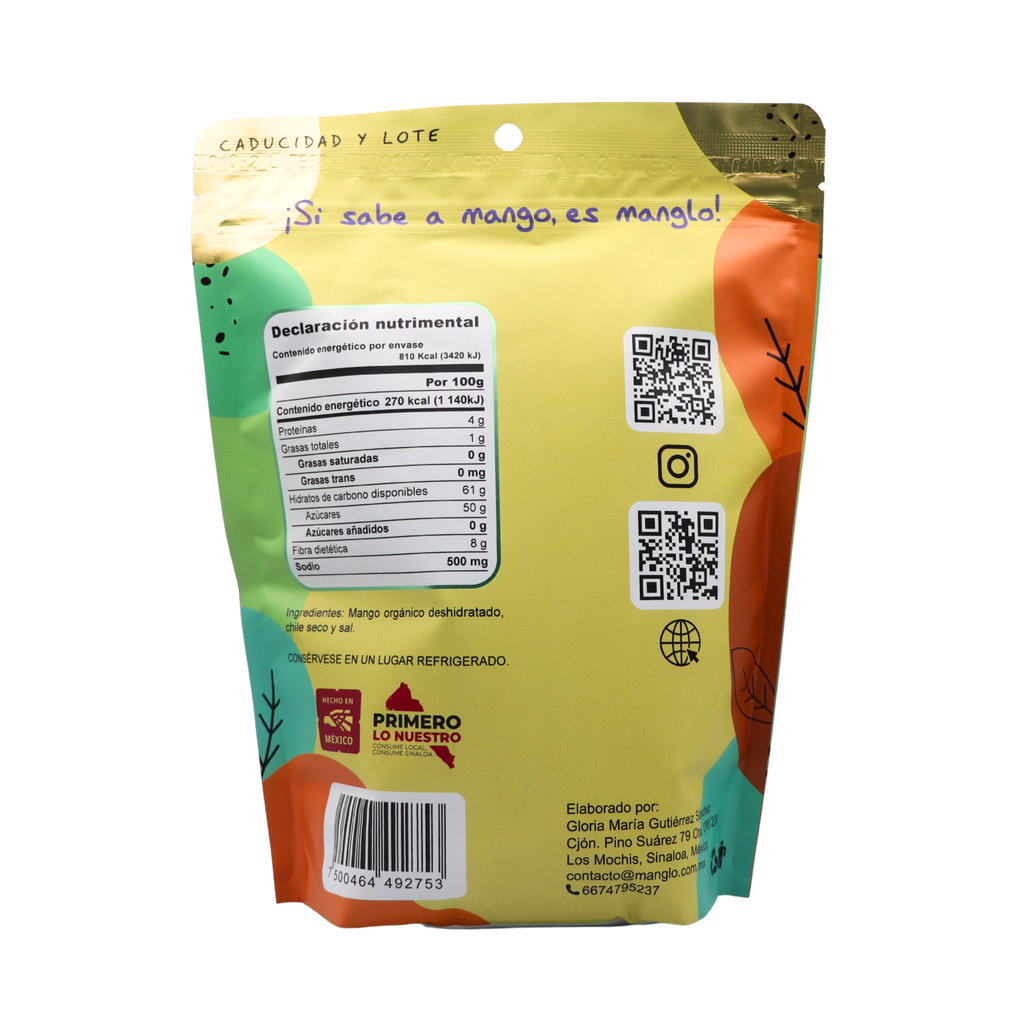 Mango deshidratado con chile 300 g Manglo