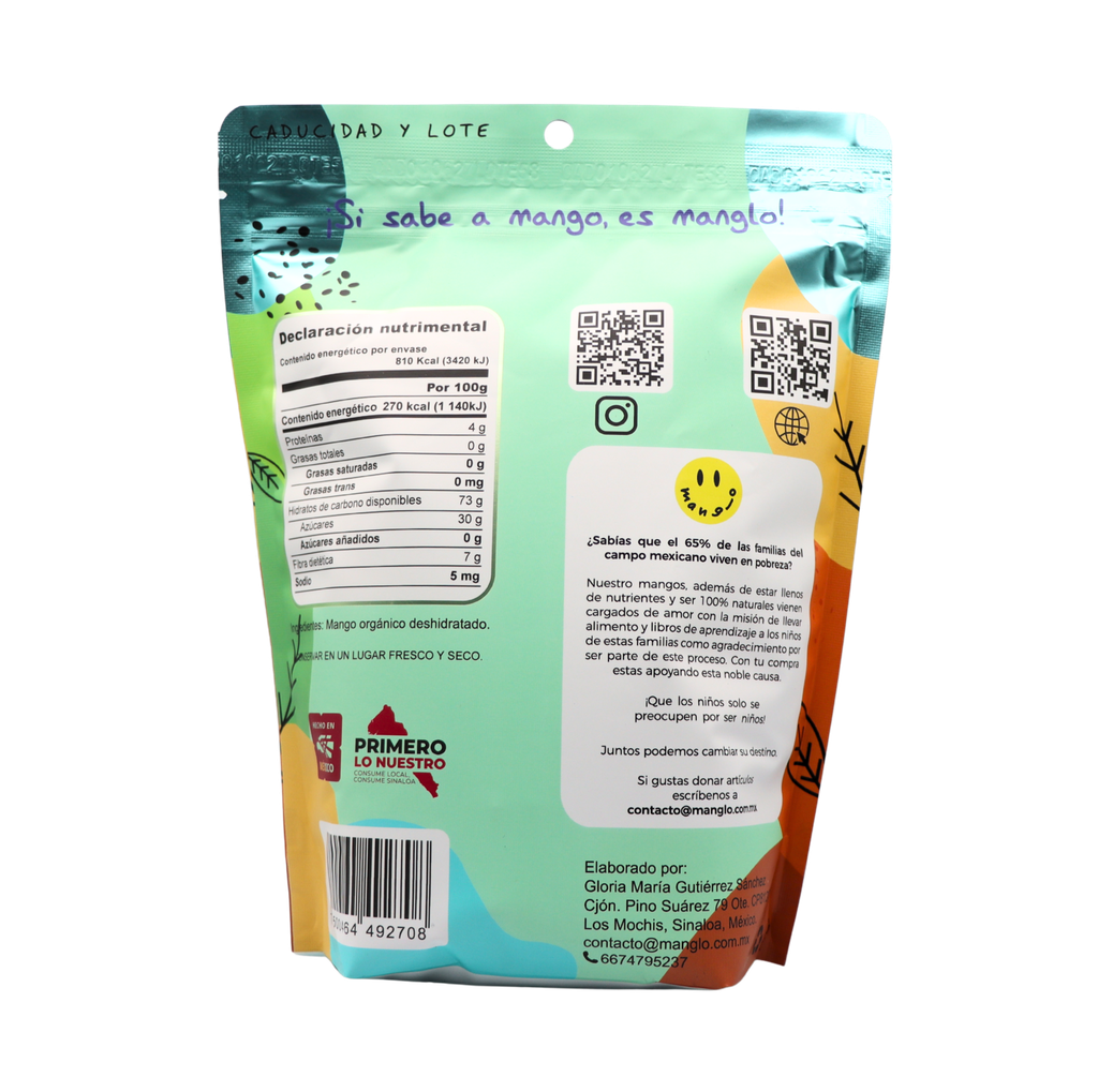 Mango deshidratado natural 300 g Manglo