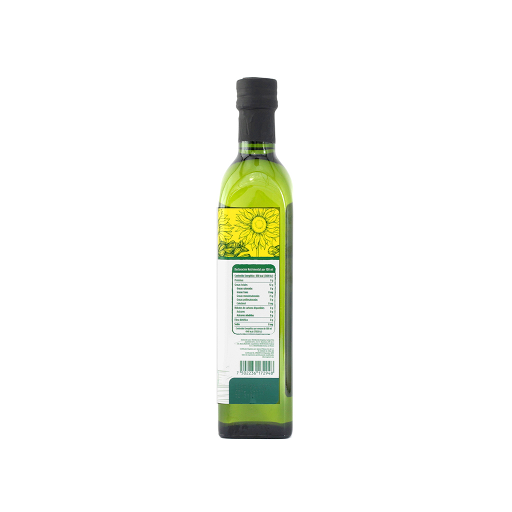Aceite de Girasol Orgánico 500Ml Campo Vivo