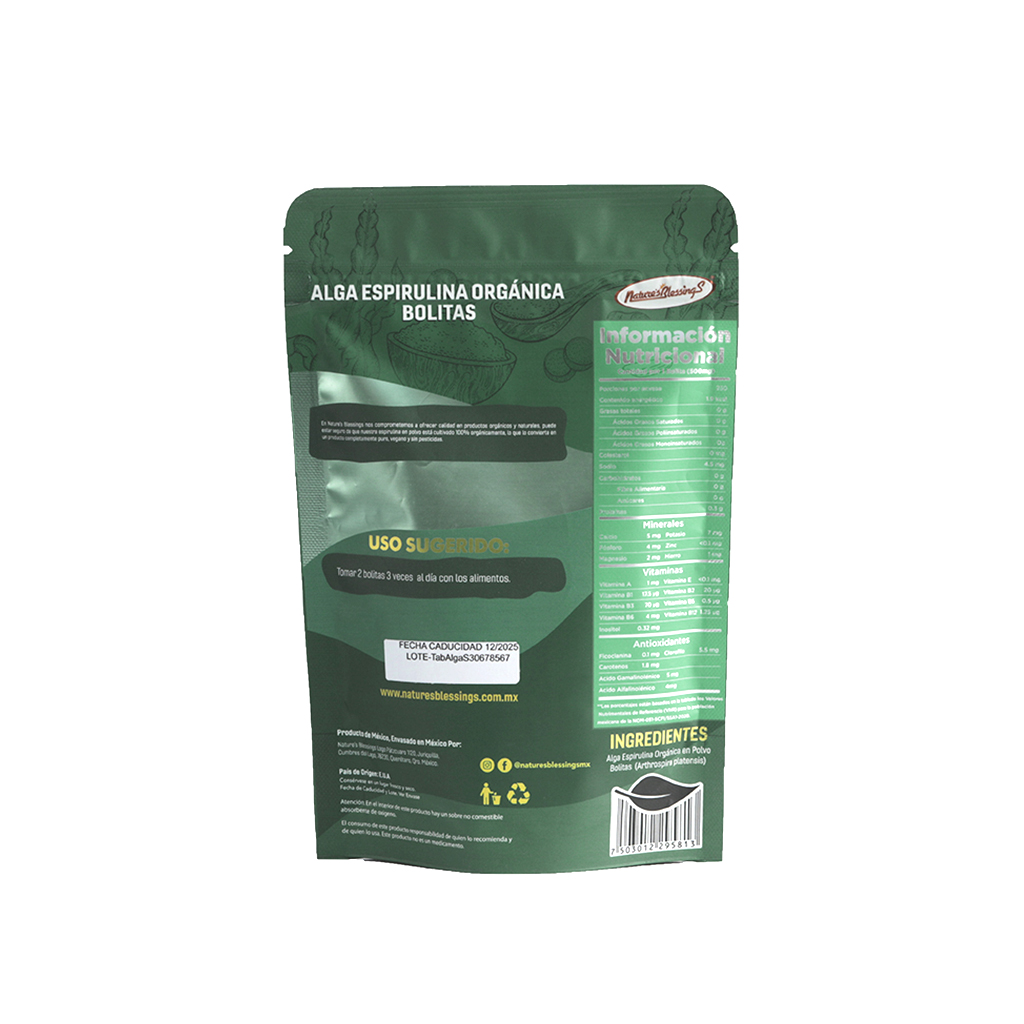 Alga spirulina 250 tabletas, 125 g  Nature's Blessings