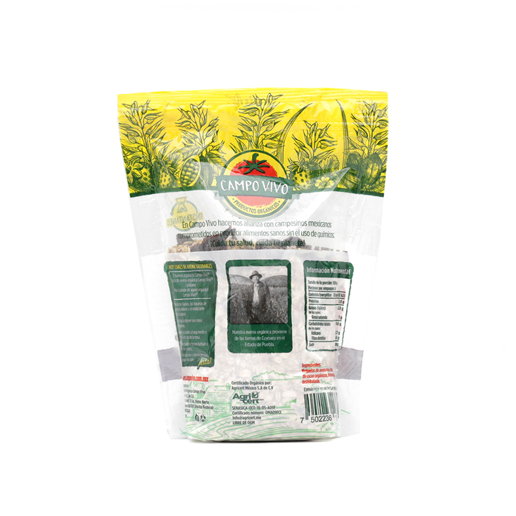 Avena Chocolate Fresa  Orgánica 400 gr Campo Vivo