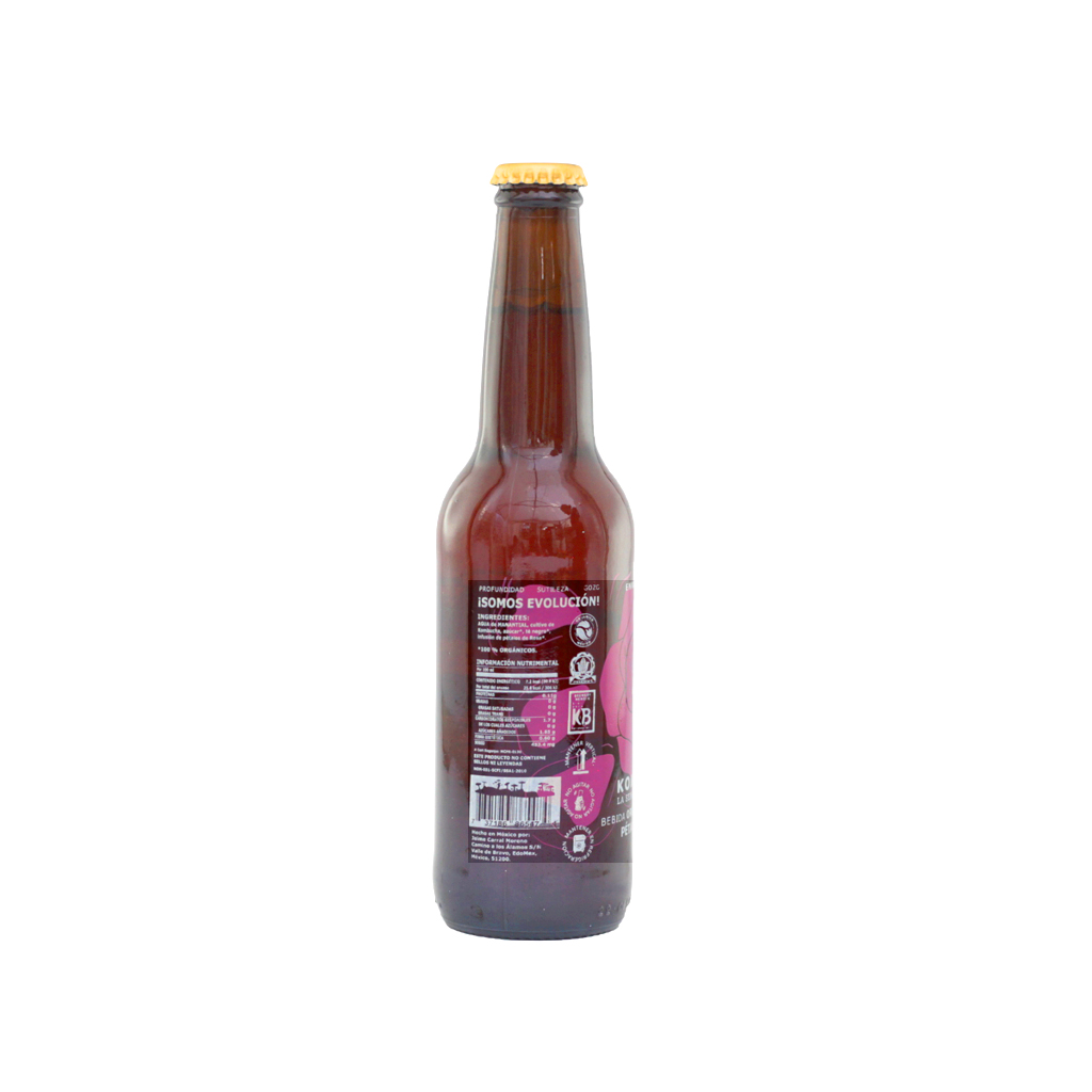Bebida de té (Kombucha) pétalos de rosa 355 ml La Semilla Colectivo