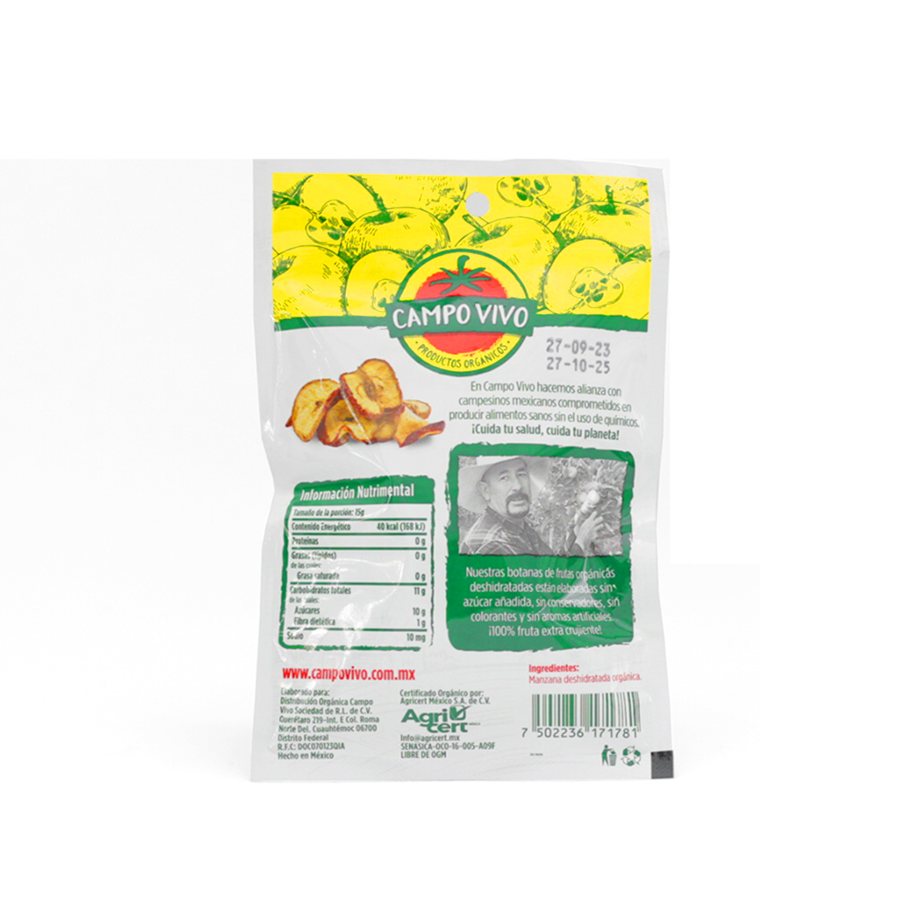 Botana de Manzana Orgánica 15 g Campo Vivo