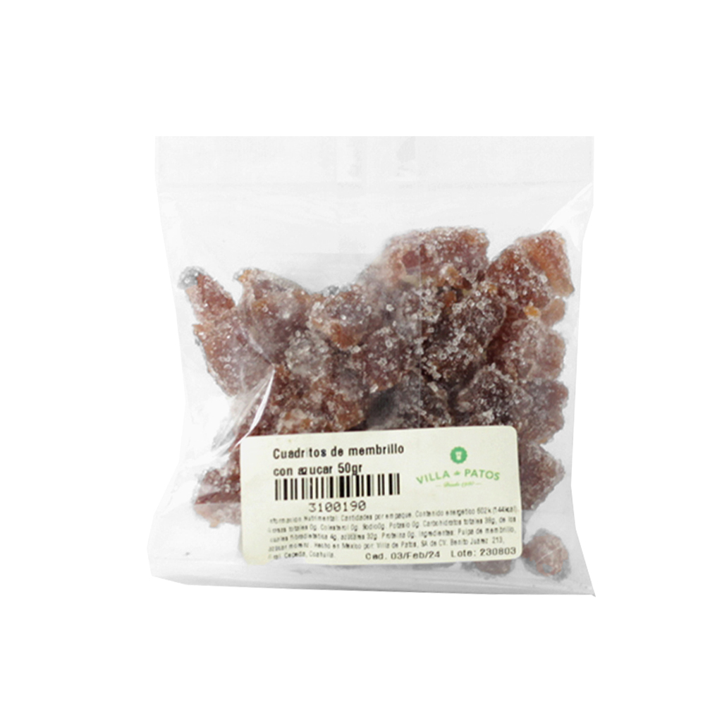 Cuadritos de membrillo con azúcar 50 g Villa de Patos