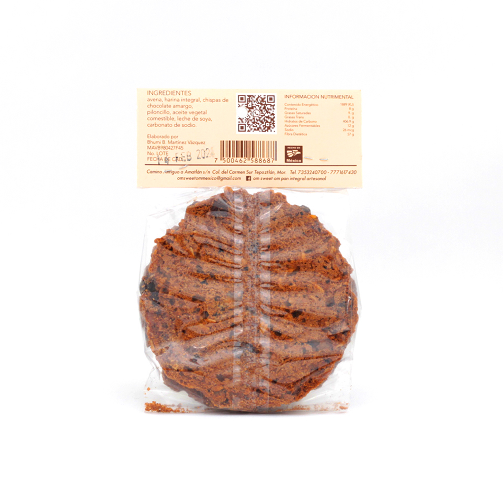 Galletas veganas de avena con chispas de chocolate 120 g Sano Mundo