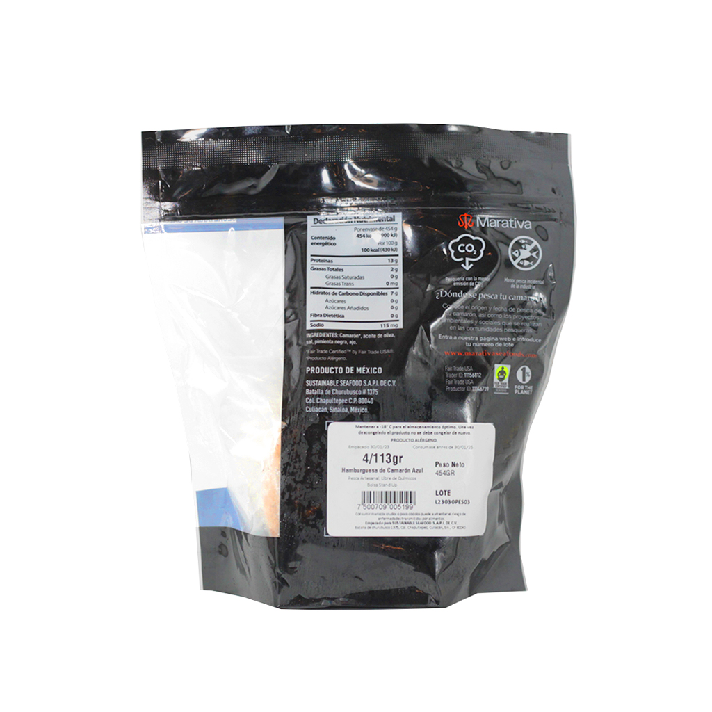 Hamburguesas de camarón 454 g Marativa