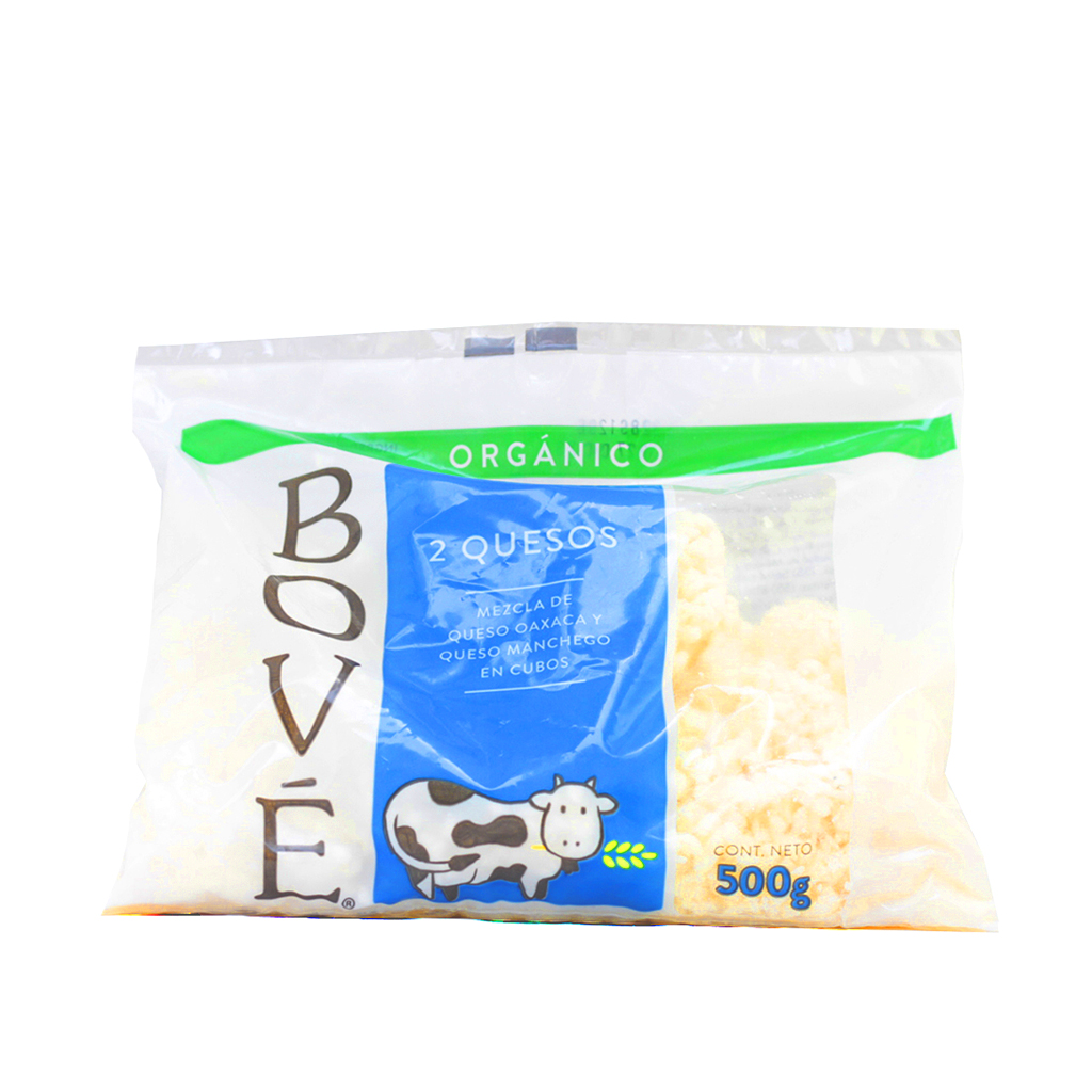 Queso Cubicado dos Quesos 500 Gr Oaxaca y Manchego Orgánico  Bové 