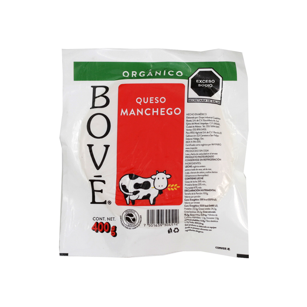 Queso manchego orgánico 400 g Bové 