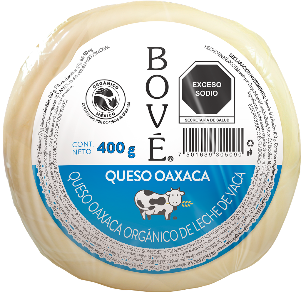 Queso Oaxaca Orgánico 400 G Bové 