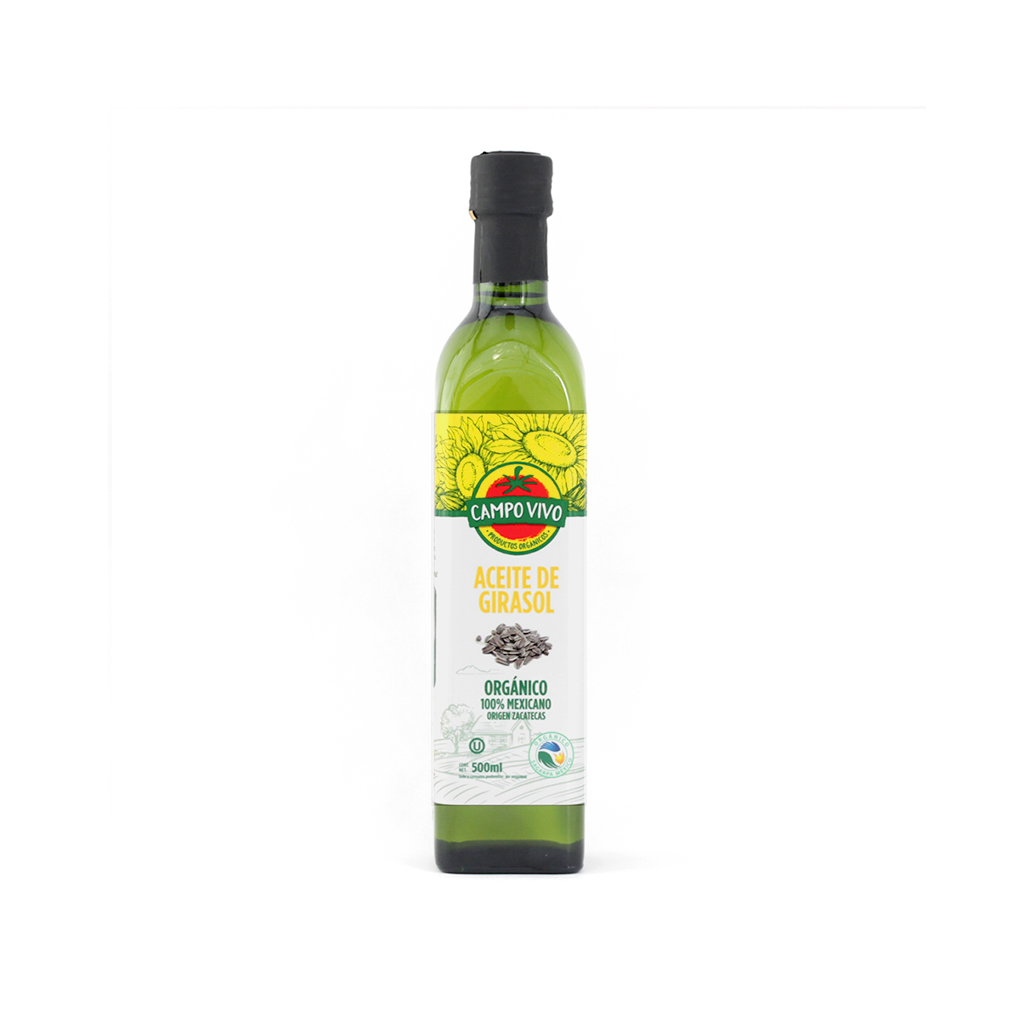 Aceite de Girasol Orgánico 500Ml Campo Vivo
