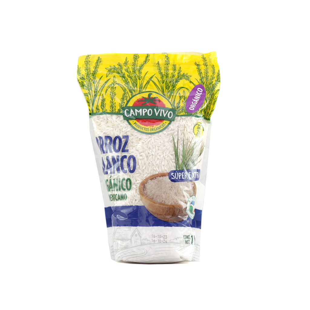 Arroz blanco orgánico 1 kg Campo Vivo