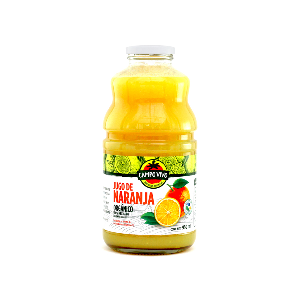 Jugo de naranja orgánico 950 ml Campo Vivo