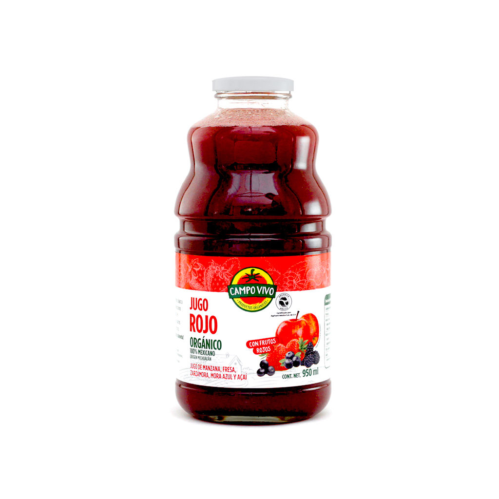 Jugo Frutos rojos orgánico 950 ml Campo Vivo
