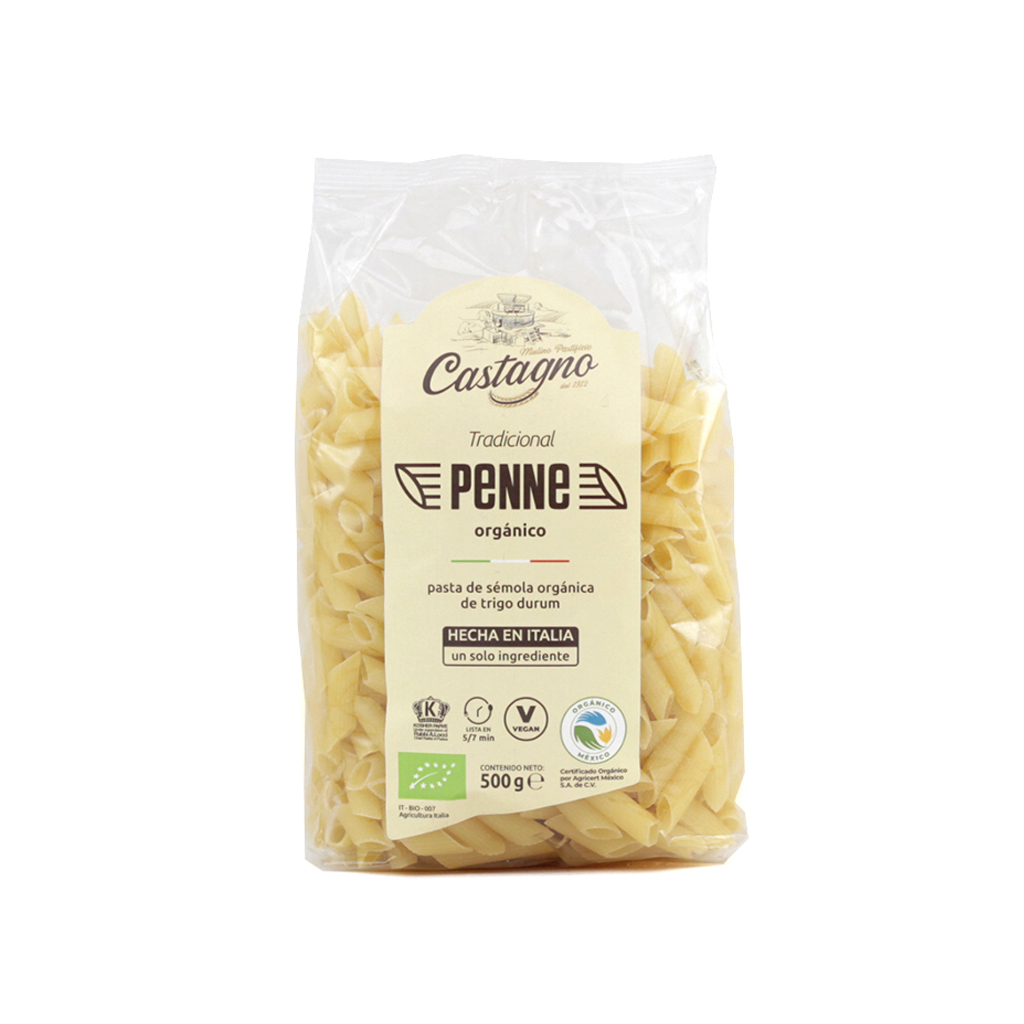 Pasta penne de trigo duro 500 g Castagno Arc