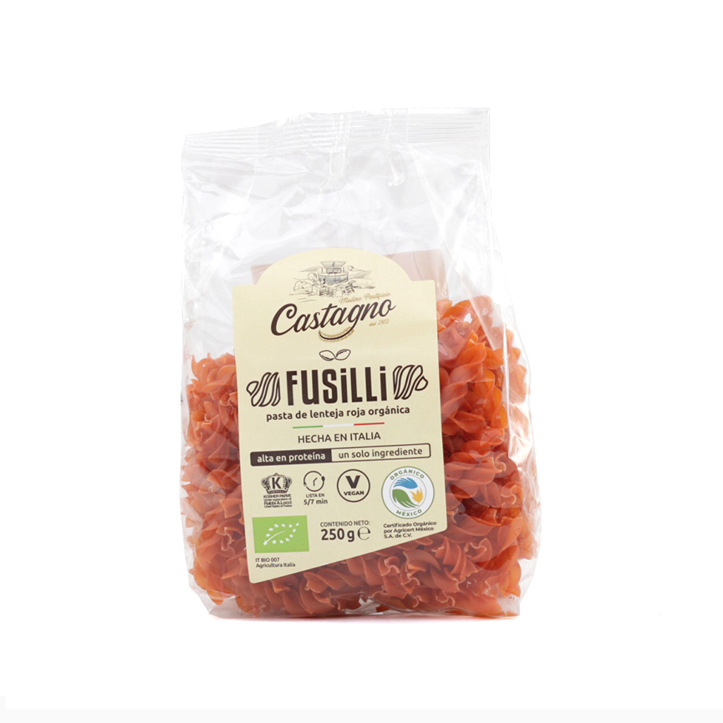 Pasta fusilli de lenteja roja 250 g Archivado