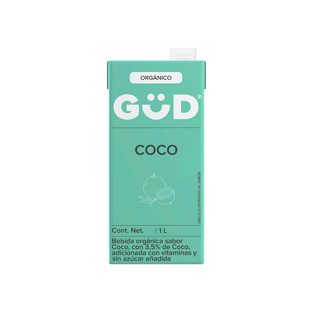 Bebida de coco orgánica sin azúcar 1L Gud 